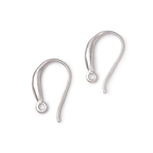 16mm Sterling Silver Earwire with a Satin Finish Set of 2 pieces
