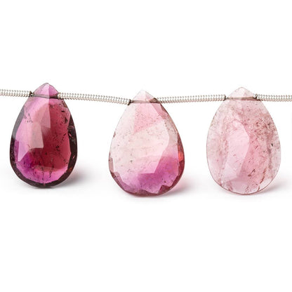16x11-19x13mm Multi Color Tourmaline Faceted Pear Beads 7.25 inch 11 pieces