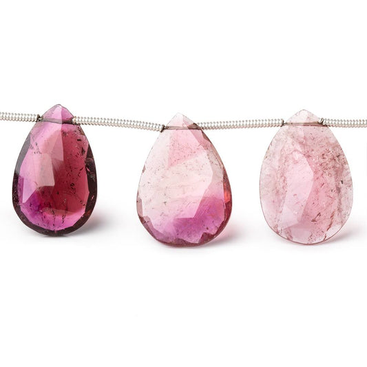 16x11-19x13mm Multi Color Tourmaline Faceted Pear Beads 7.25 inch 11 pieces