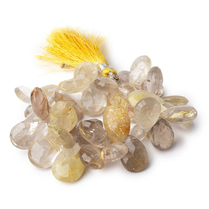 16x11-25x15mm Rutilated Quartz Faceted Pear Beads 7 inch 40 pieces AA
