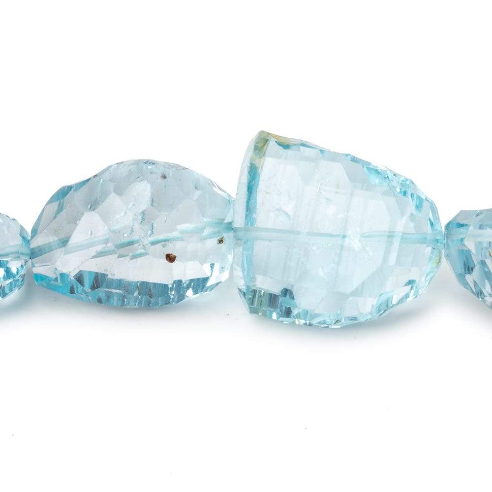 16x11-25x16mm Sky Blue Topaz Concave Faceted Nuggets 9 inch 12 Beads