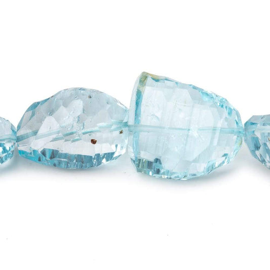16x11-25x16mm Sky Blue Topaz Concave Faceted Nuggets 9 inch 12 Beads