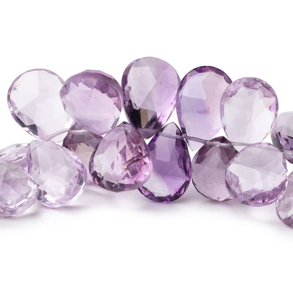 16x11mm Amethyst & Pink Amethyst Faceted Pear Beads 8 inch 40 pieces