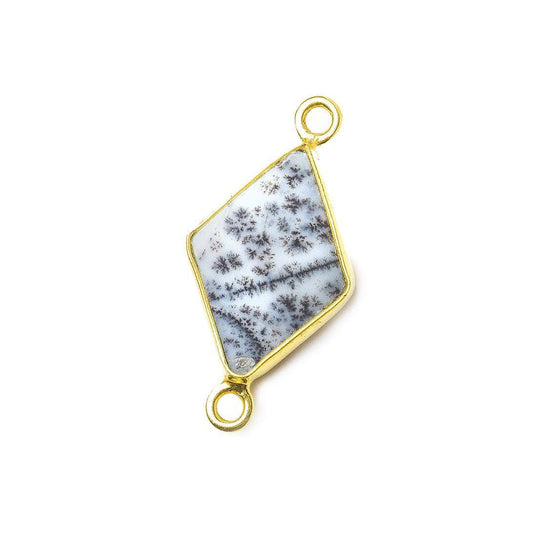 16x11mm Vermeil Bezel Dendritic Opal Kite Connector 1 piece