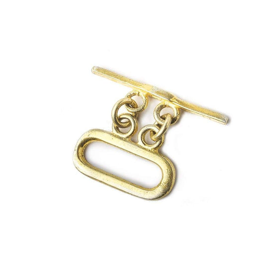 16x11mm Vermeil Double Strand Oval Toggle 1 piece