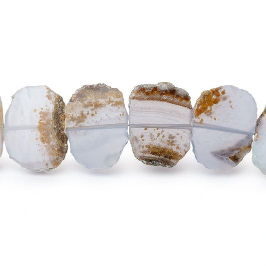 16x12-17x13mm Blue Lace Agate Plain Slice Beads 8 inch 17 pieces