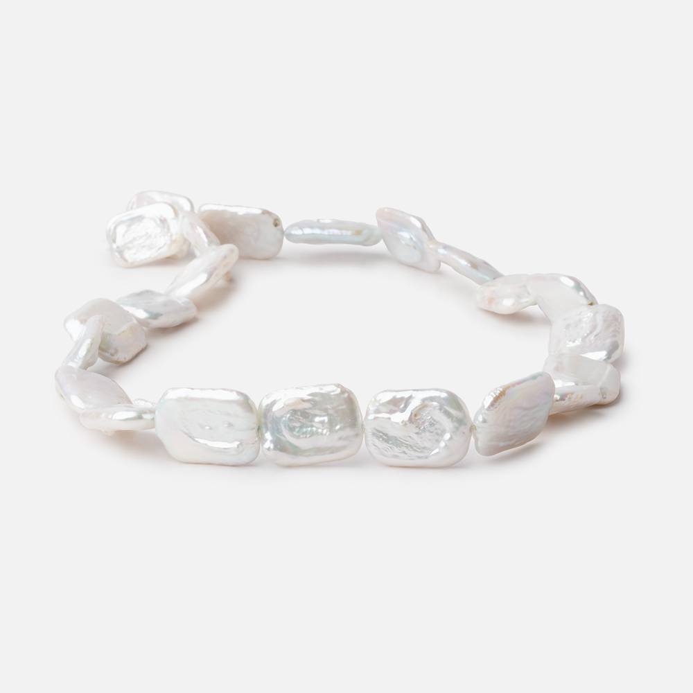 16x12-19x14mm Rosé White Rectangle Freshwater Pearls 16 inch 22 beads