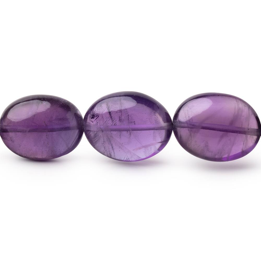 16x12-19x15mm Amethyst Plain Oval Beads 16 inch 24 pieces AA