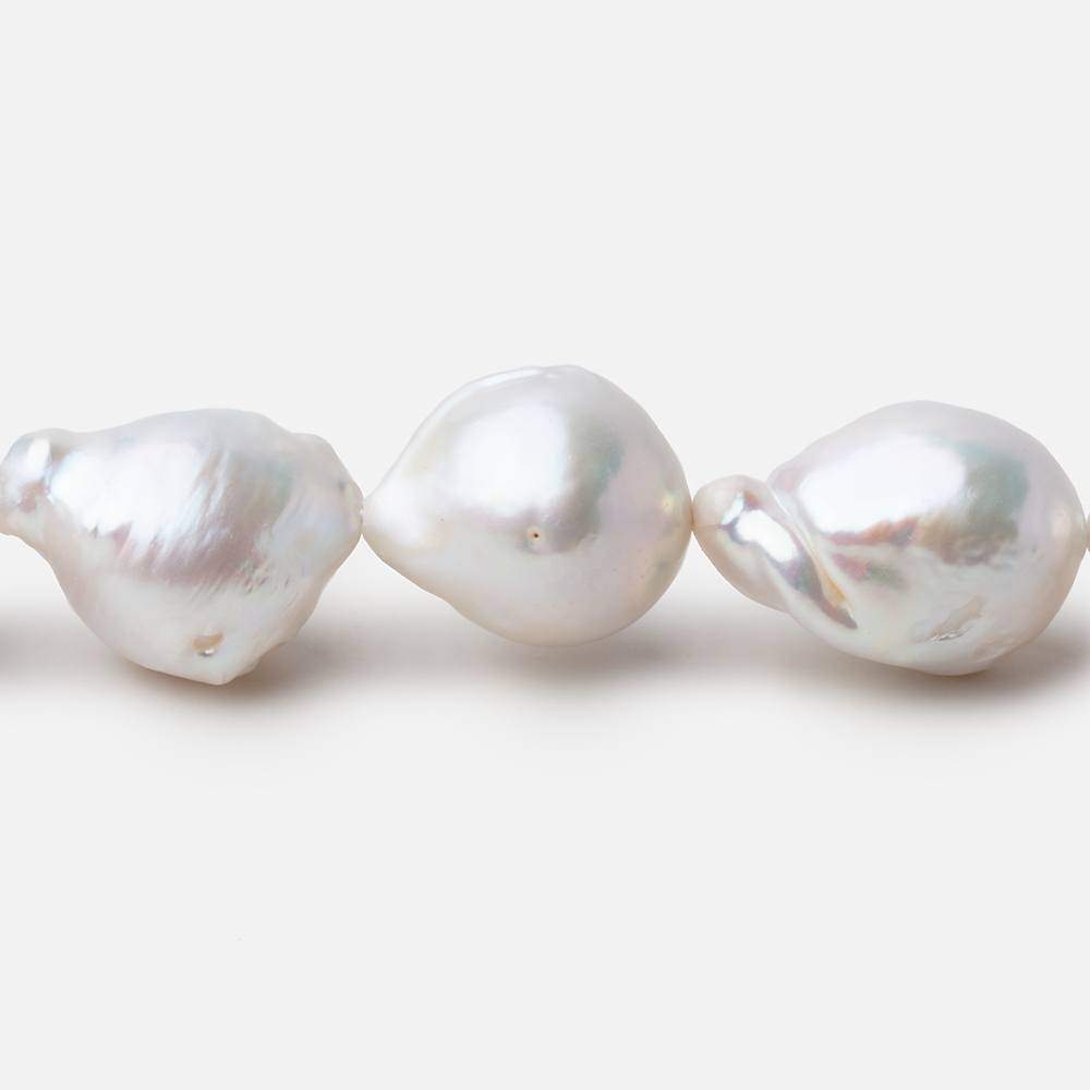 16x12-20x14mm Off White Ultra Baroque Freshwater Pearls 16 inch 23 pieces