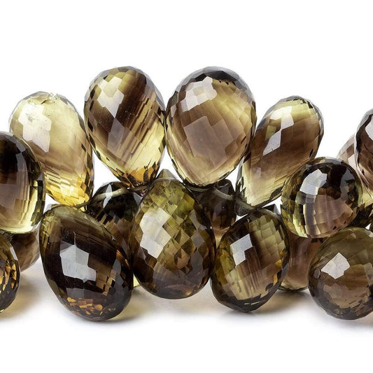 16x12-22x13mm Bi-Colored Quartz Faceted Tear Drops 8 inches 52 beads AAA