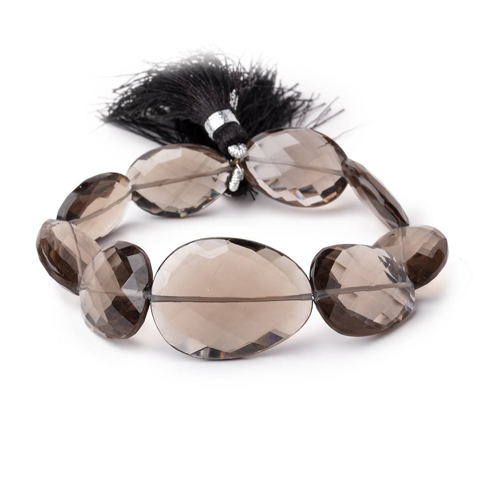 16x12-26x18mm Smoky Quartz Faceted Nugget Beads 8 inch 9 pieces