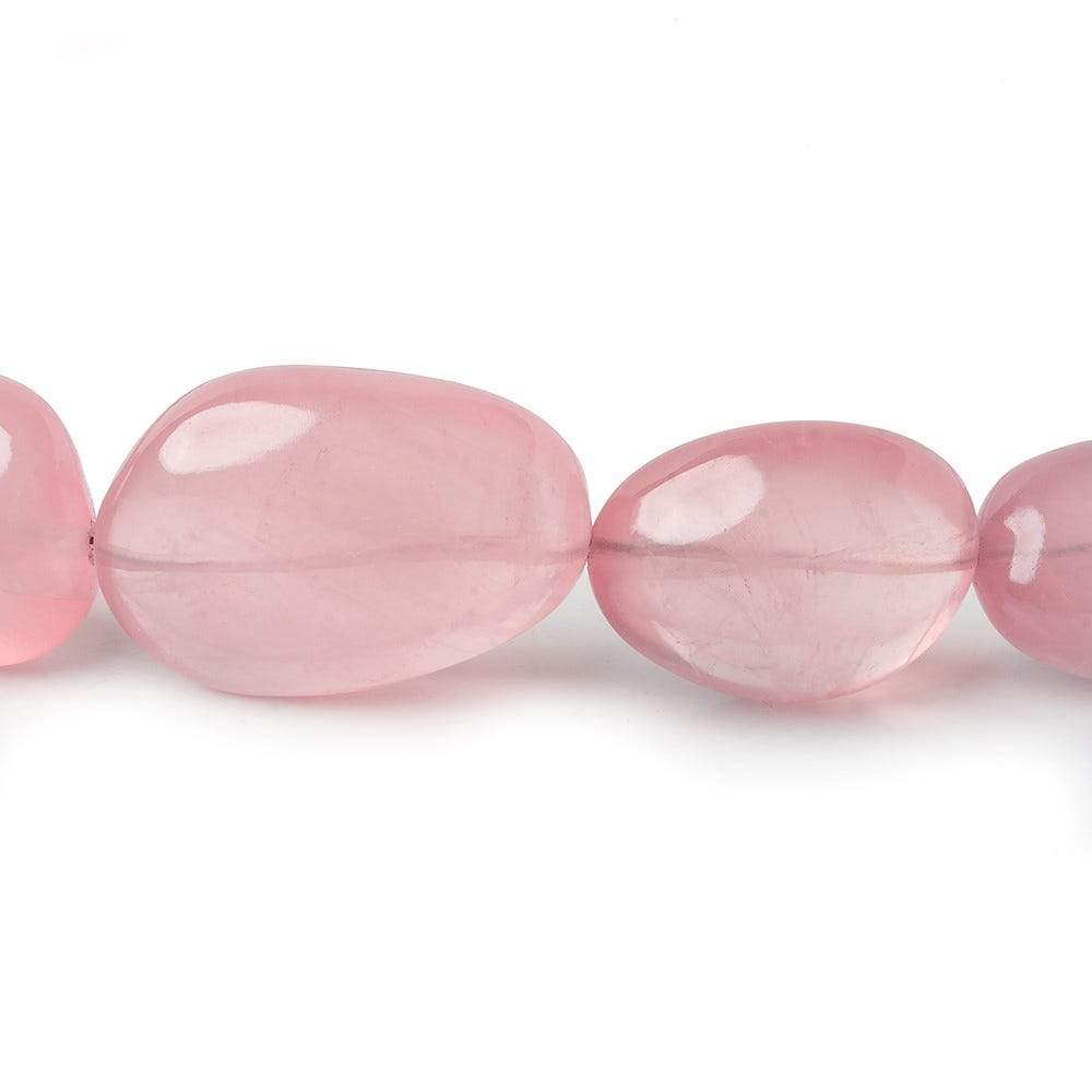 15x10-24x15mm Rose Quartz plain nuggets 18.5 inch 28 beads AAA