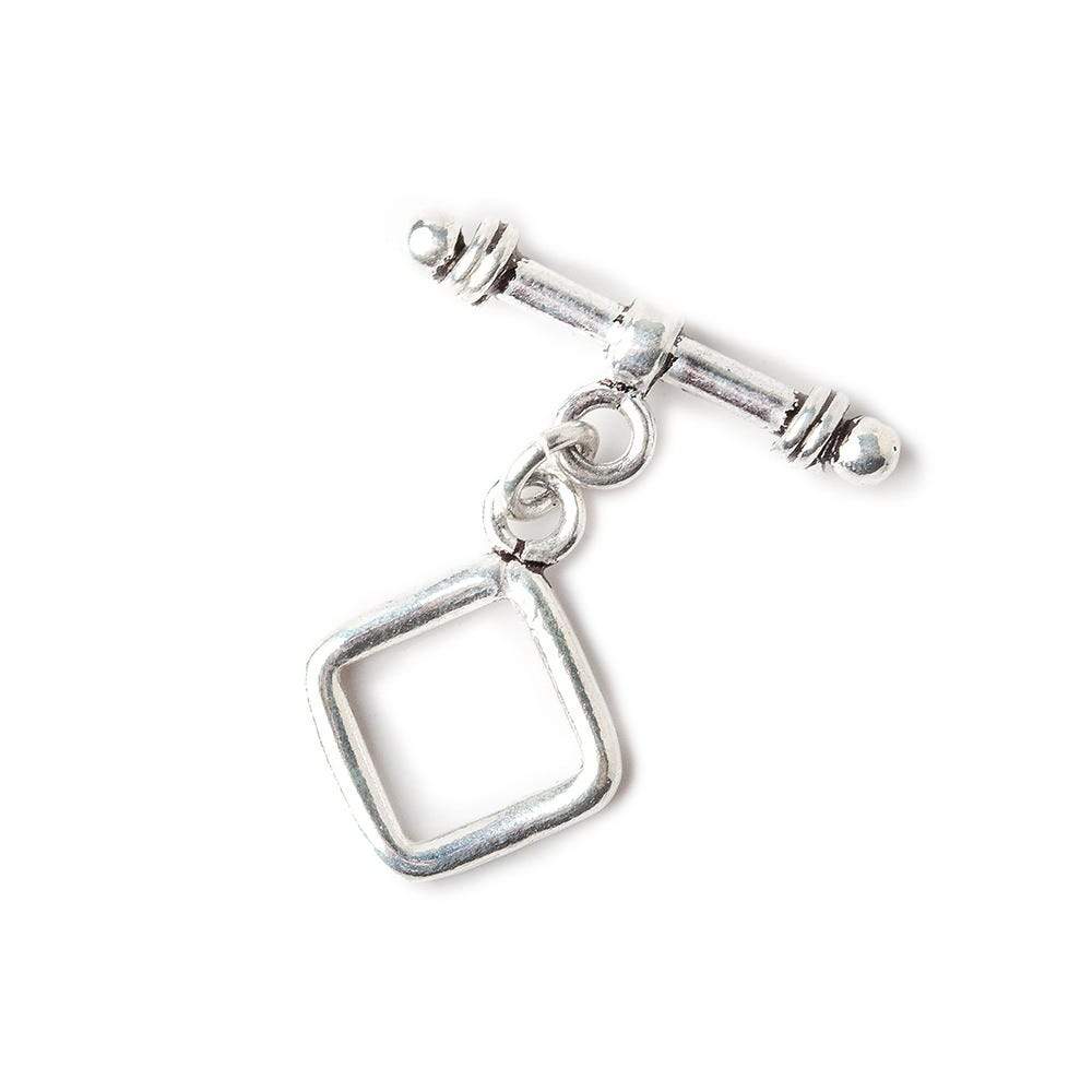 16x12mm Antiqued Sterling Silver Square Toggle 1 Finding