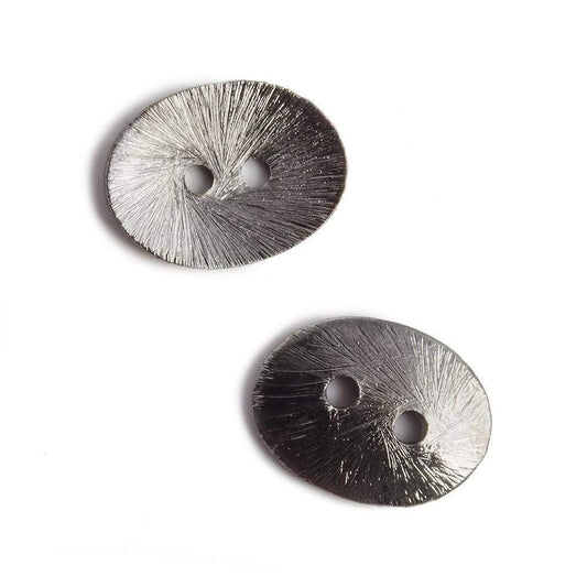 16x12mm Black Gold Oval Button Brushed , 10 Pcs