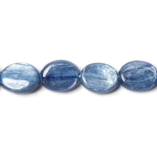 16x12mm Ceylon Blue Kyanite plain oval beads 16 inch 26 pieces AA Grade