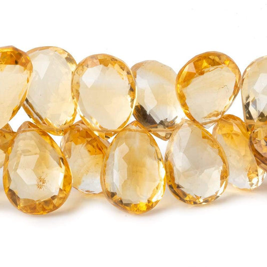 16x12mm Citrine faceted pear briolette beads 6 inch 34 pieces