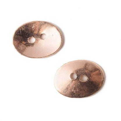 16x12mm Rose Gold Oval Button 10 pieces