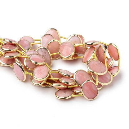 16x12mm Vermeil Bezel Pink Peruvian Opal Faceted Nugget Strand 10 Beads