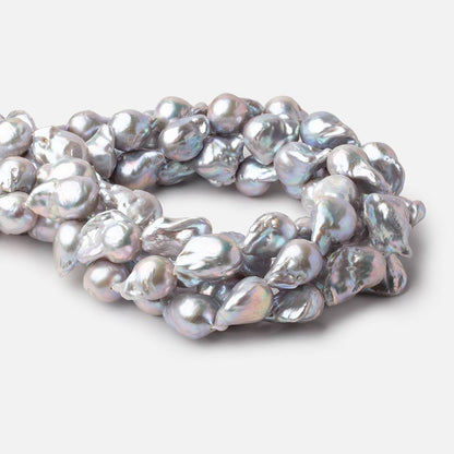 16x13-22x15mm Silver Ultra Baroque Freshwater Pearls 15.5 inch 18 pieces