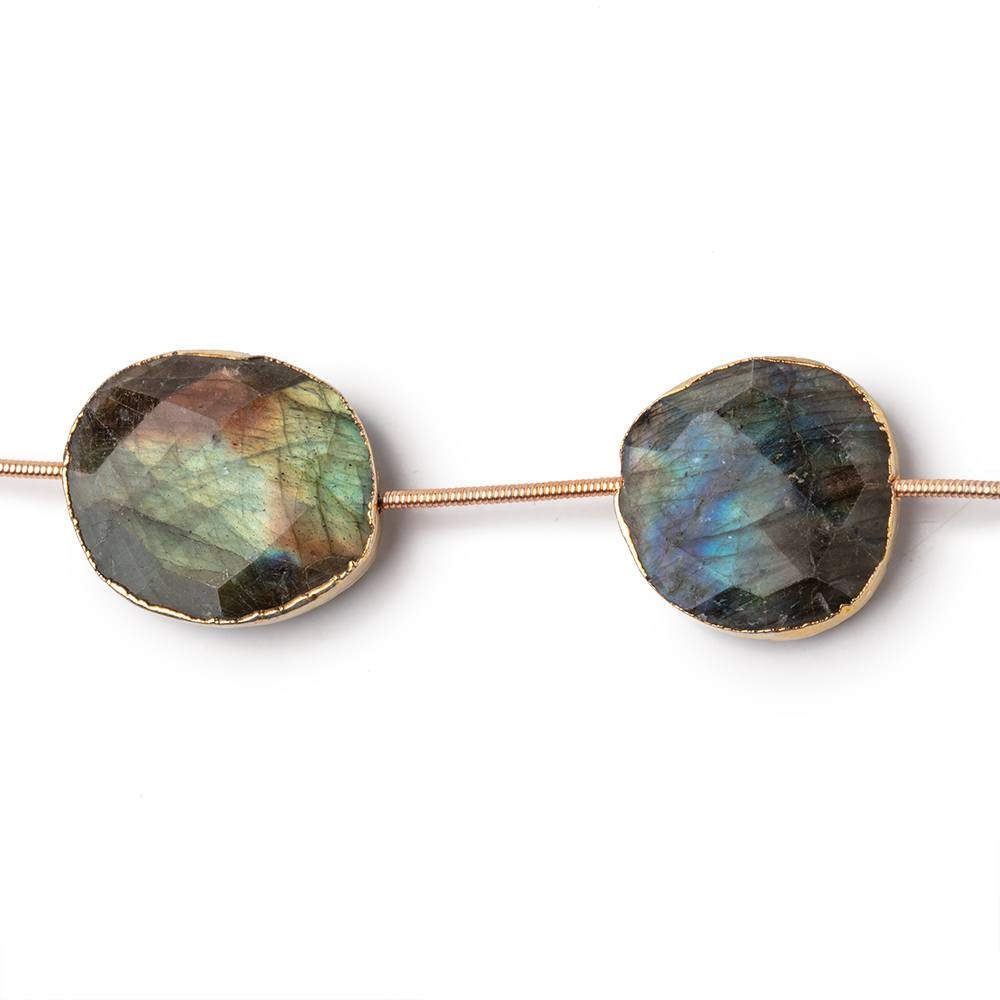 16x13-22x18mm Gold Leafed Labradorite Faceted Nugget Strand 5 Beads