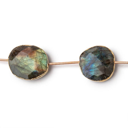 16x13-22x18mm Gold Leafed Labradorite Faceted Nugget Strand 5 Beads