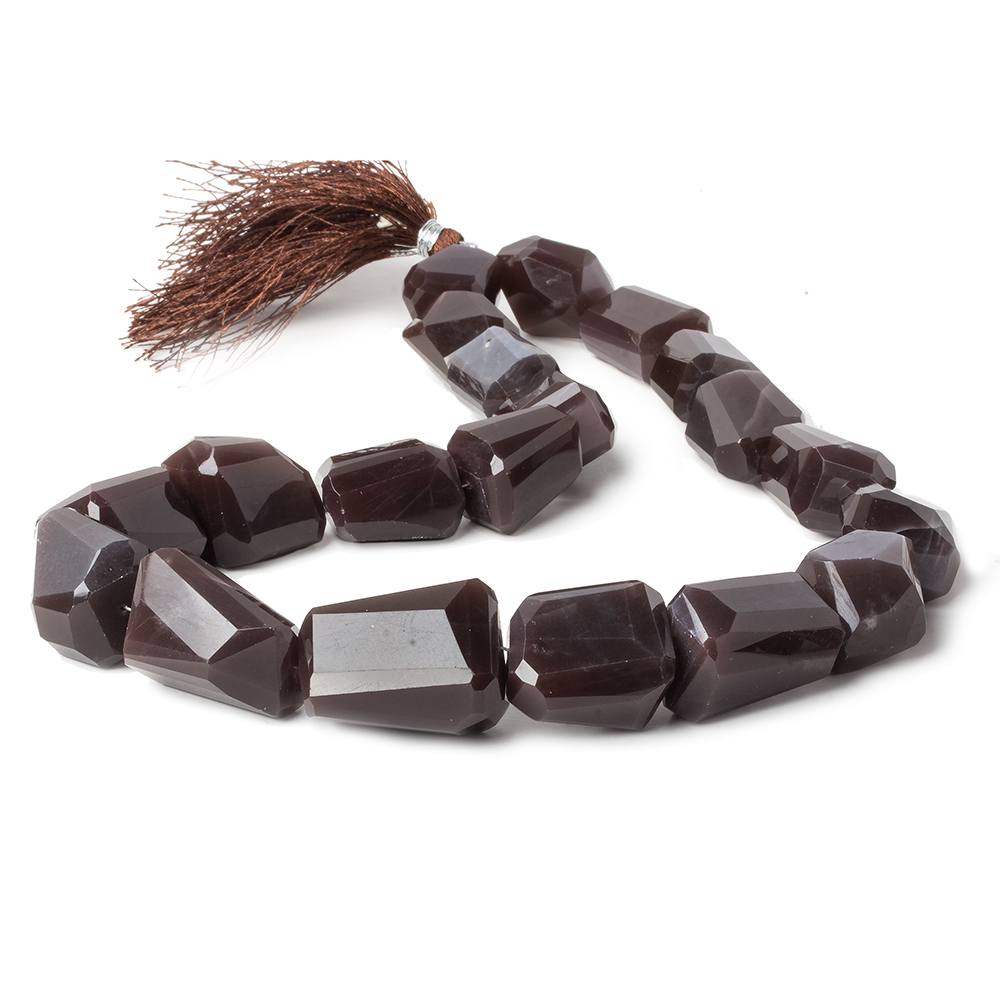16x13-29x21mm Chocolate Moonstone faceted nugget beads 15 inch 20 pieces
