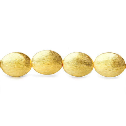 16x13mm 22kt Gold plated Bead Brushed Oval 8 inch 13 pieces