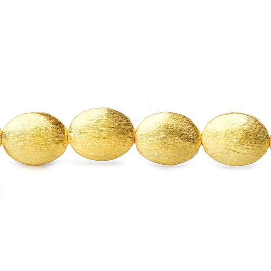 16x13mm 22kt Gold plated Bead Brushed Oval 8 inch 13 pieces
