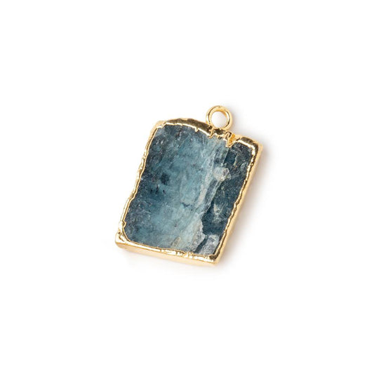 16x13mm average Gold Leafed Blue Kyanite Slice Pendant 1 piece