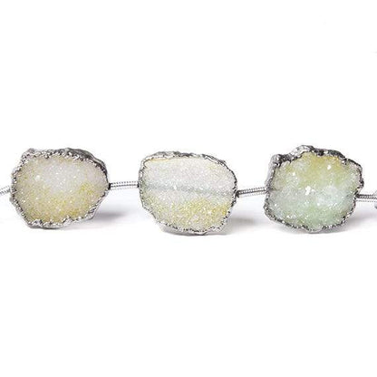 16x13mm Silver Edged White Drusy Slice Strand 10 pieces