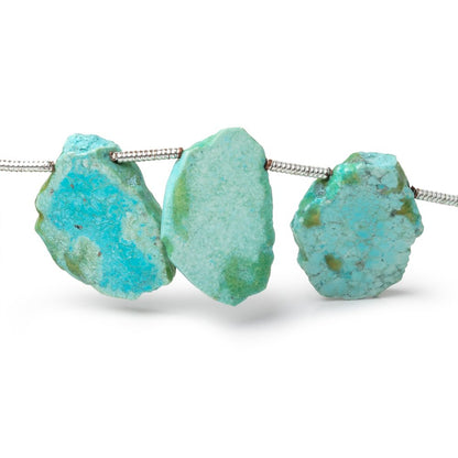 16x14-18x13mm Sleeping Beauty Turquoise Slice Beads 8 inch 14 pieces