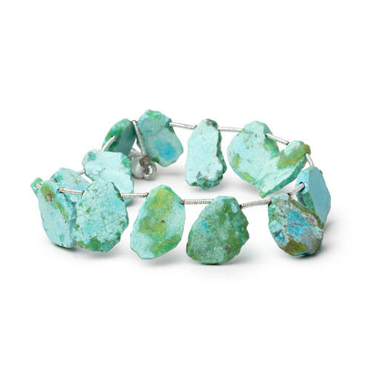 16x14-18x13mm Sleeping Beauty Turquoise Slice Beads 8 inch 14 pieces