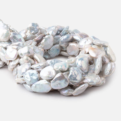 16x14-21x15mm Off White Straight Drilled Keshi Freshwater Pearls 16 inch 18 beads