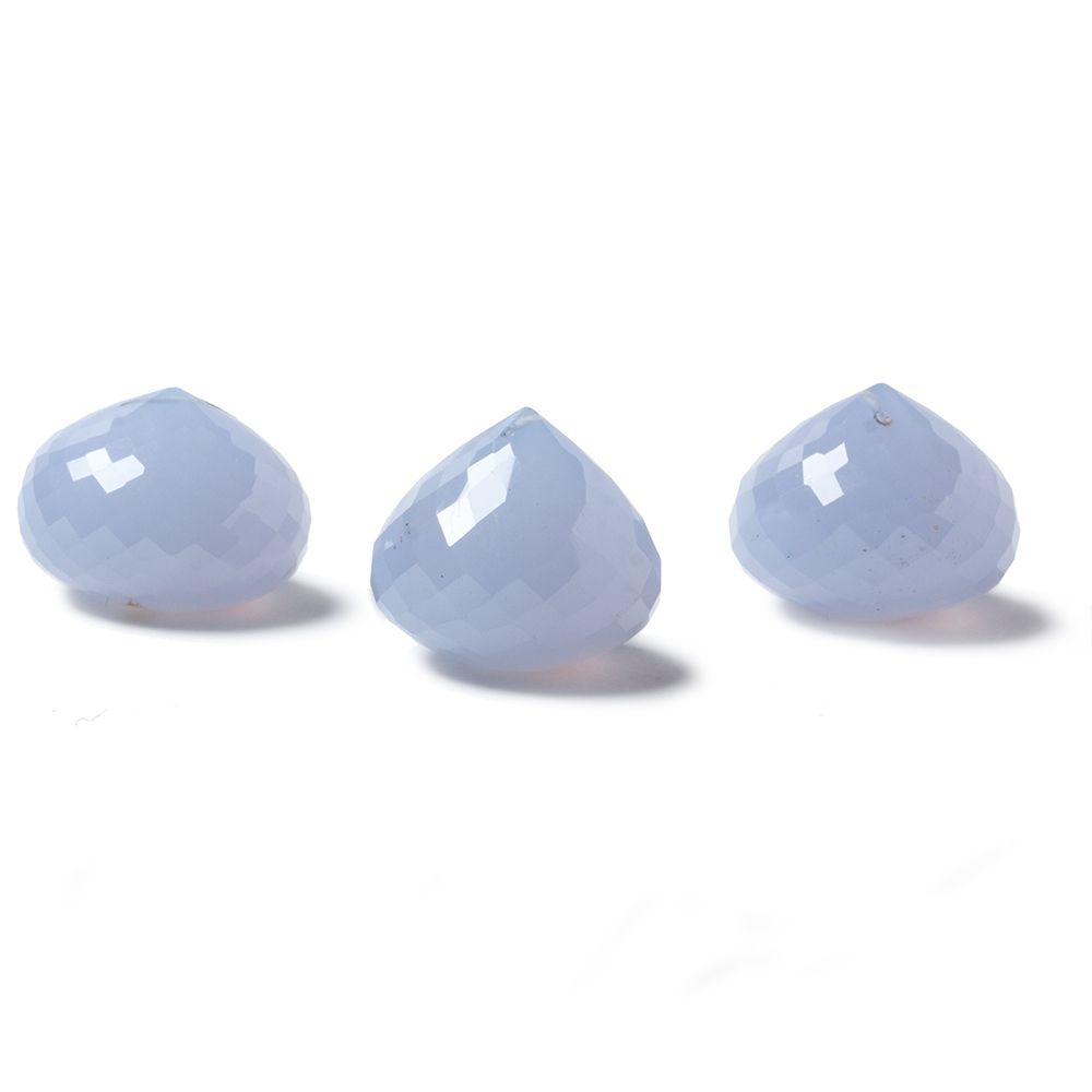 16x19mm Turkish Chalcedony Faceted Candy Kiss Focal Bead 1 piece