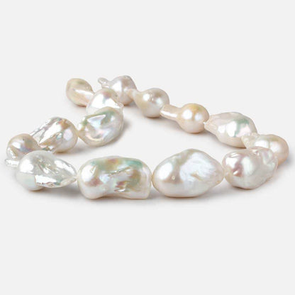 16x28-17x34mm Cream White Ultra Baroque Freshwater Pearls 16 inch 14 pieces AAA grade
