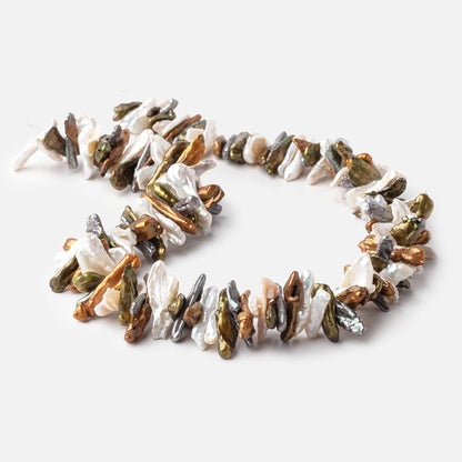 16x4-20x5mm Multi Color Biwa Freshwater Pearls 15 inch 136 beads