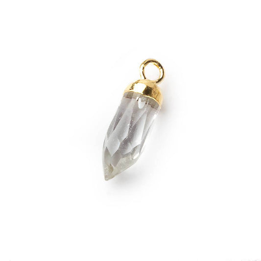 16x5mm Gold Leafed Crystal Quartz Spike Pendant 1 piece