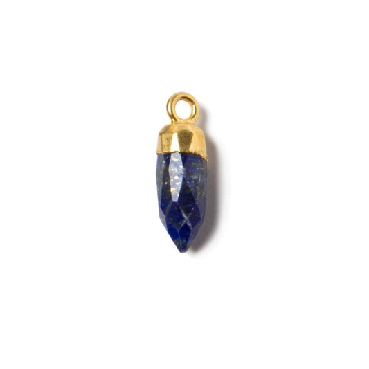16x5mm Gold Leafed Lapis Lazuli Spike Pendant 1 piece