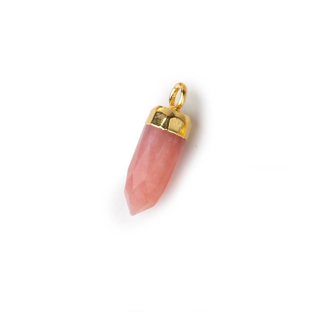16x5mm Gold Leafed Pink Peruvian Opal Spike Pendant 1 piece