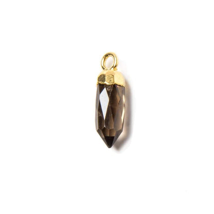 16x5mm Gold Leafed Smoky Quartz Spike Pendant 1 piece