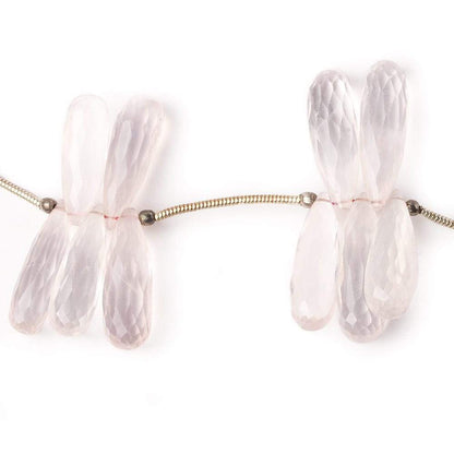 16x6-23x7mm Rose Quartz Tear Drop Beads 8 inch 30 pieces
