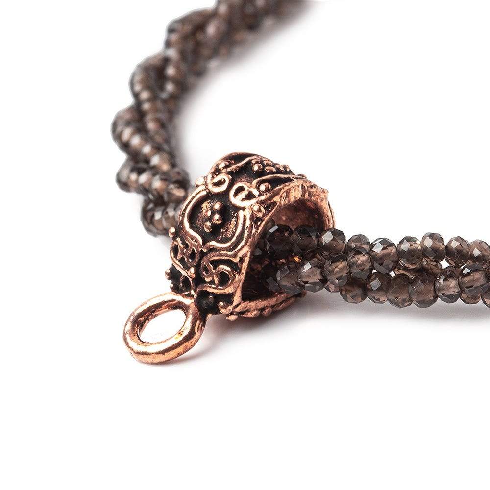 16x6mm Art Nouveau Antiqued Copper Bail Finding 1 piece