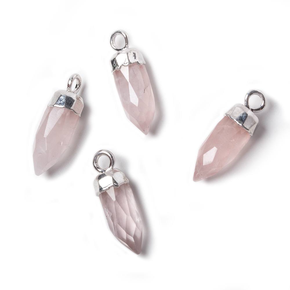 16x6mm Silver Leafed Rose Chalcedony Spike Pendants 1 piece