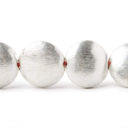 16x6mm Sterling Silver Plated Copper Coin, Brushed Finish 8 inch 13 pcs