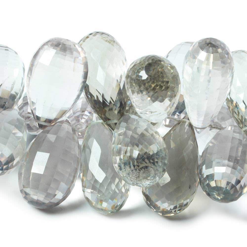 16x8-24x12mm Prasiolite Faceted Tear Drops 7.5 inch 49 Beads AAA