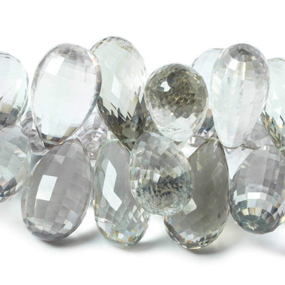 16x8-24x12mm Prasiolite Faceted Tear Drops 7.5 inch 49 Beads AAA