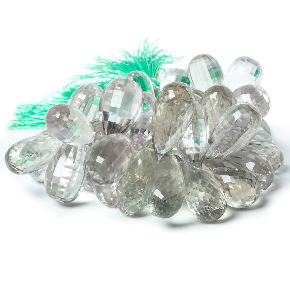 16x8-24x12mm Prasiolite Faceted Tear Drops 7.5 inch 49 Beads AAA