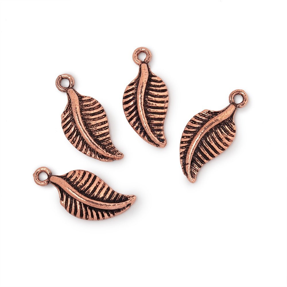 16x8.5mm Leaf Pendant Charm Set of 4 pieces