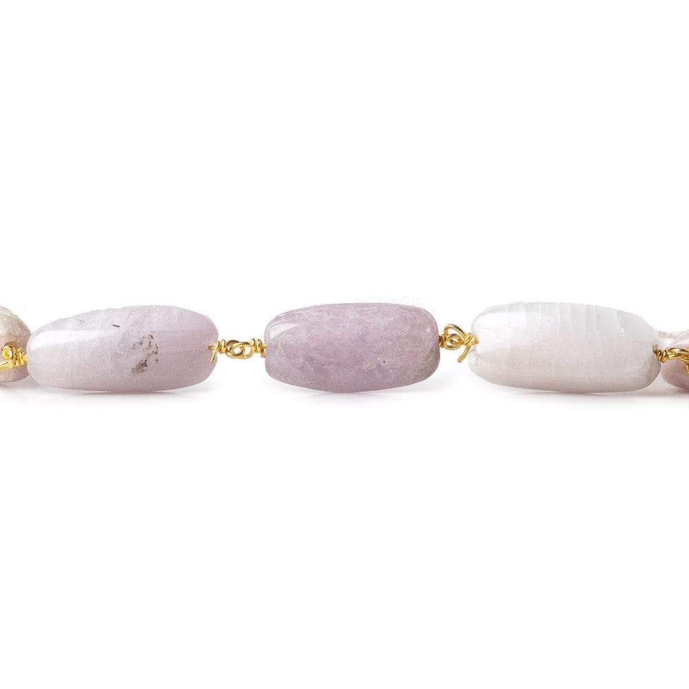 16x9-21x10mm Kunzite elongated plain nugget Vermeil Chain by the foot