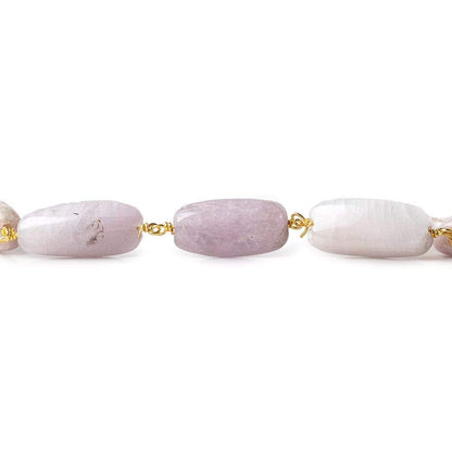 16x9-21x10mm Kunzite elongated plain nugget Vermeil Chain by the foot